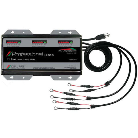 PRO CHARGING SYSTEMS PS3 ONBOARD 15 AMP FULLY AUTOMATIC 3 BANK CHARGER - Tri-State Battery Supply
